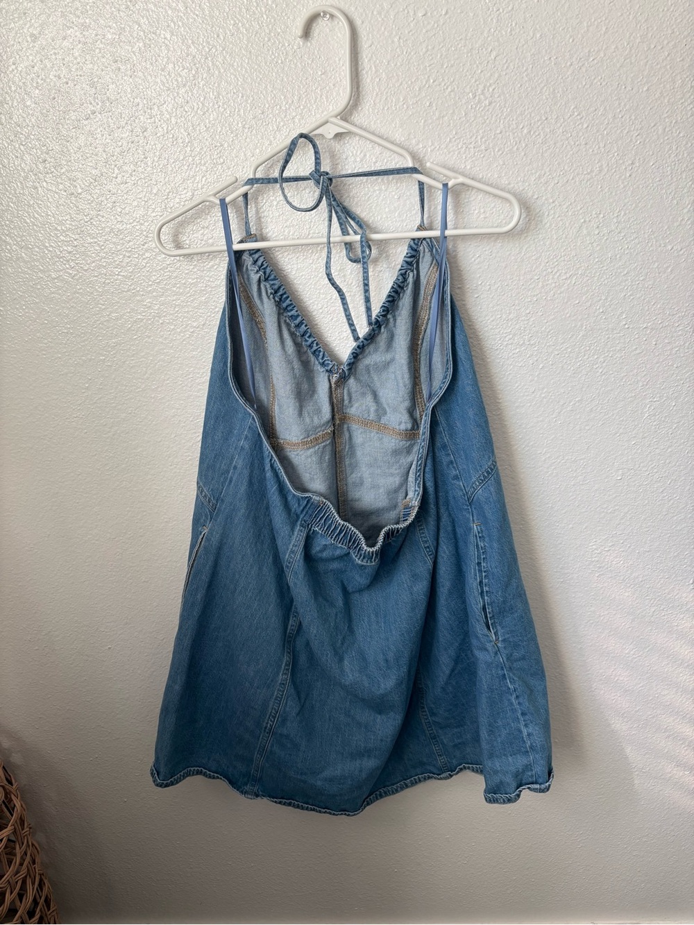 Universal Thread Light Blue Denim Halter Mini Dress - Picture 4 of 5